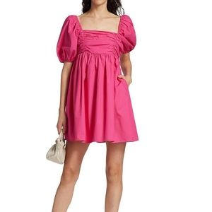 NWT Women's English Factory Ruched Cotton Poplin Minidress